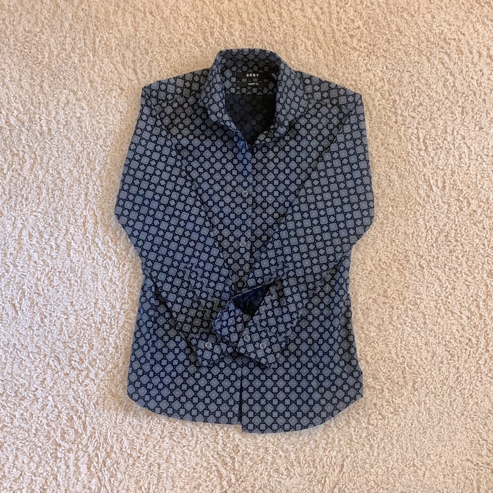 DNKY button down long sleeve boy size 8